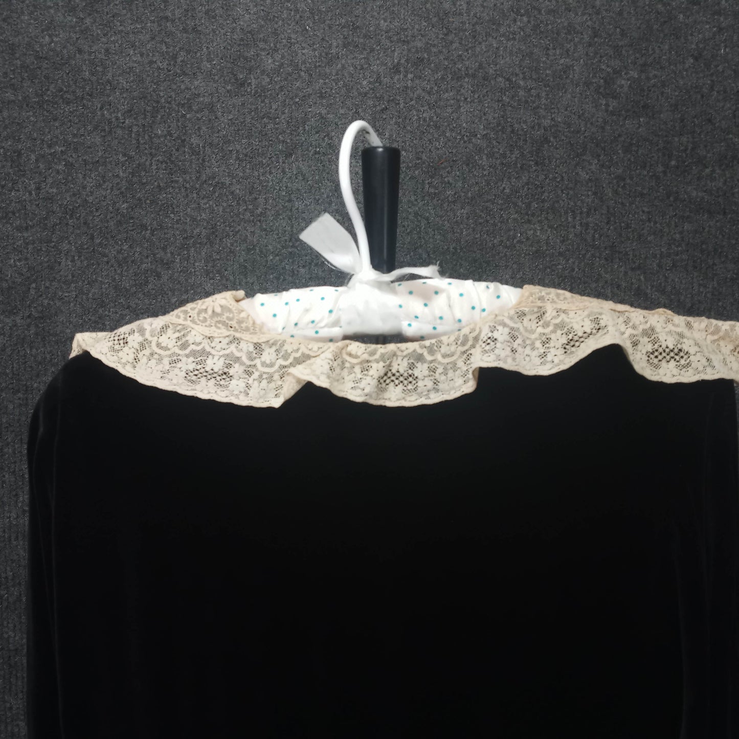 1920's Vintage Black Silk Velvet Drop Waist Flapper Dress