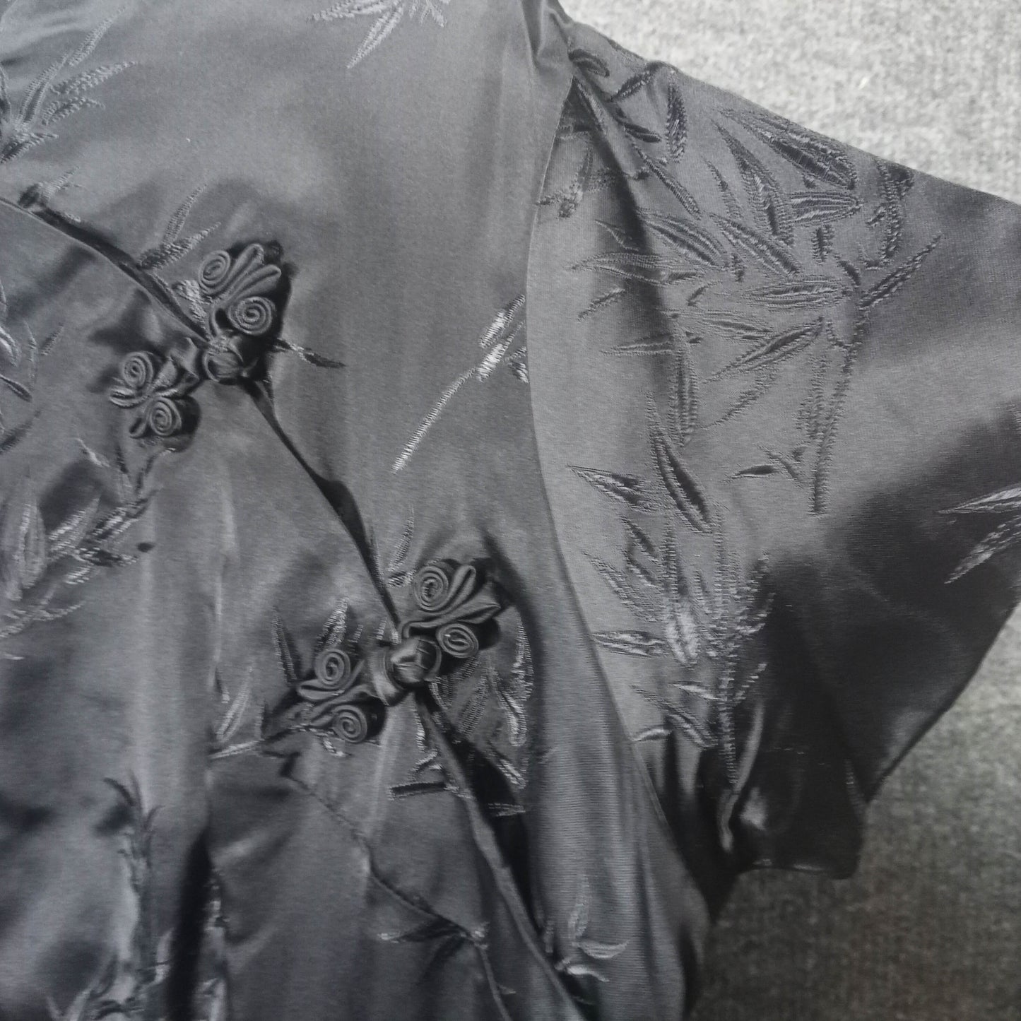 1950's Black Damask Silk Sheath
