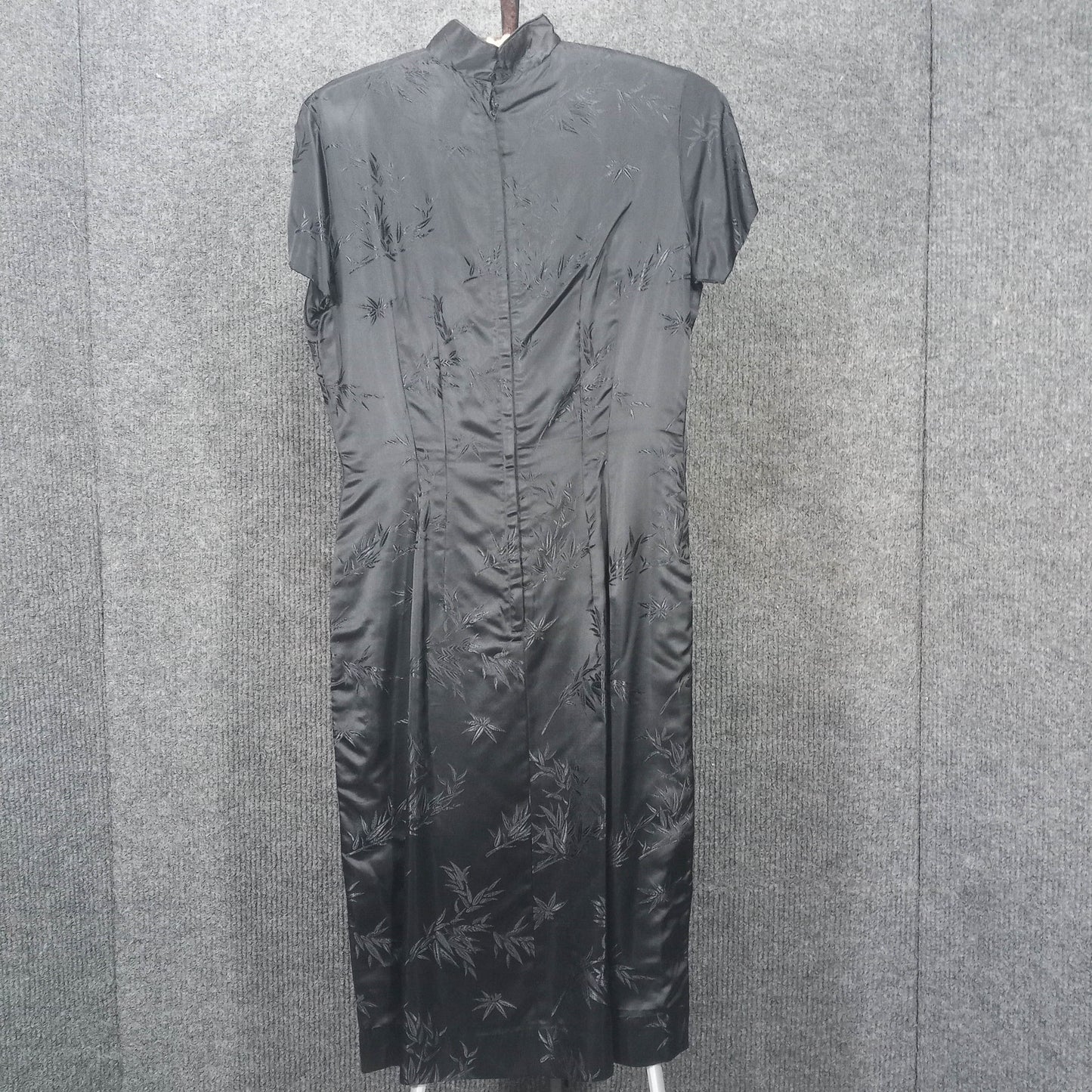 1950's Black Damask Silk Sheath