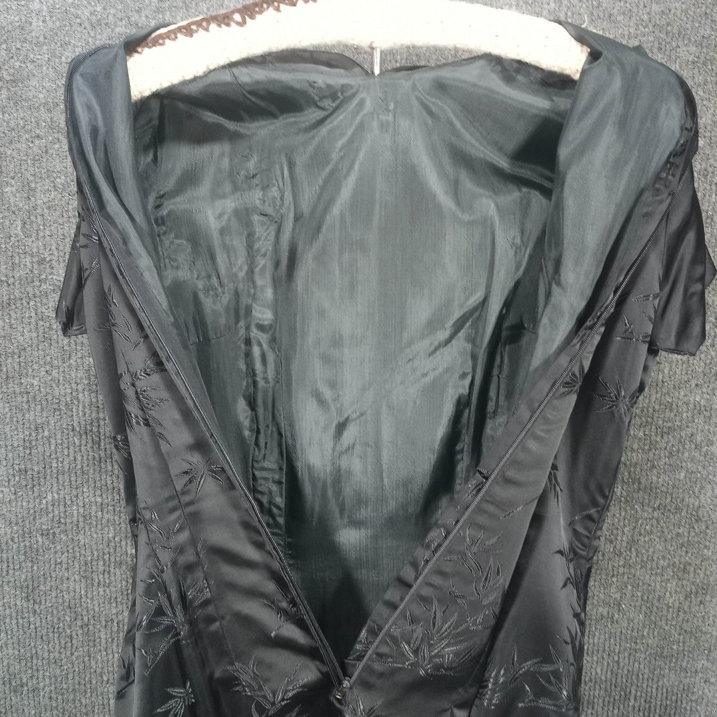 1950's Black Damask Silk Sheath