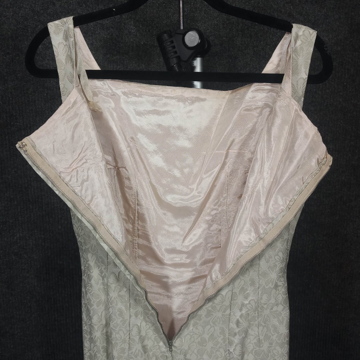 1950's Sage Brocade Shift with Bow Top