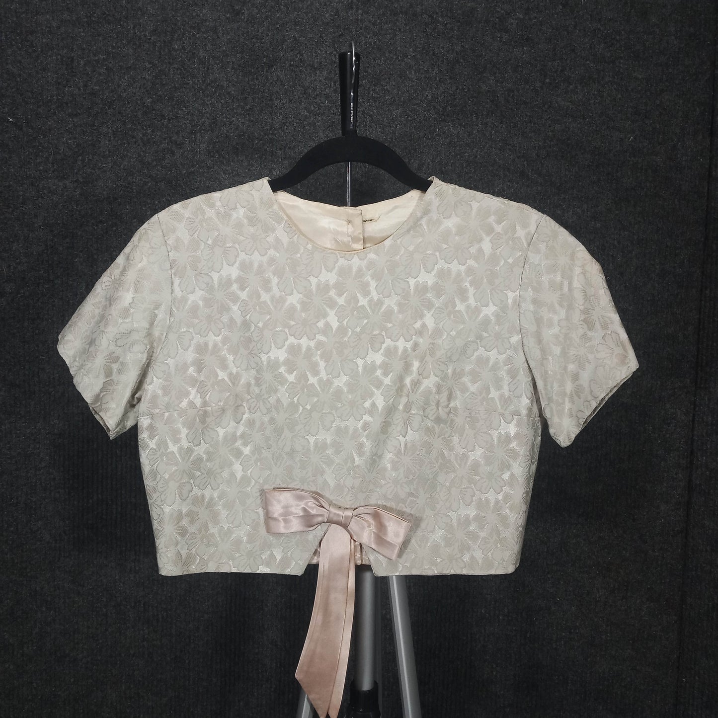 1950's Sage Brocade Shift with Bow Top