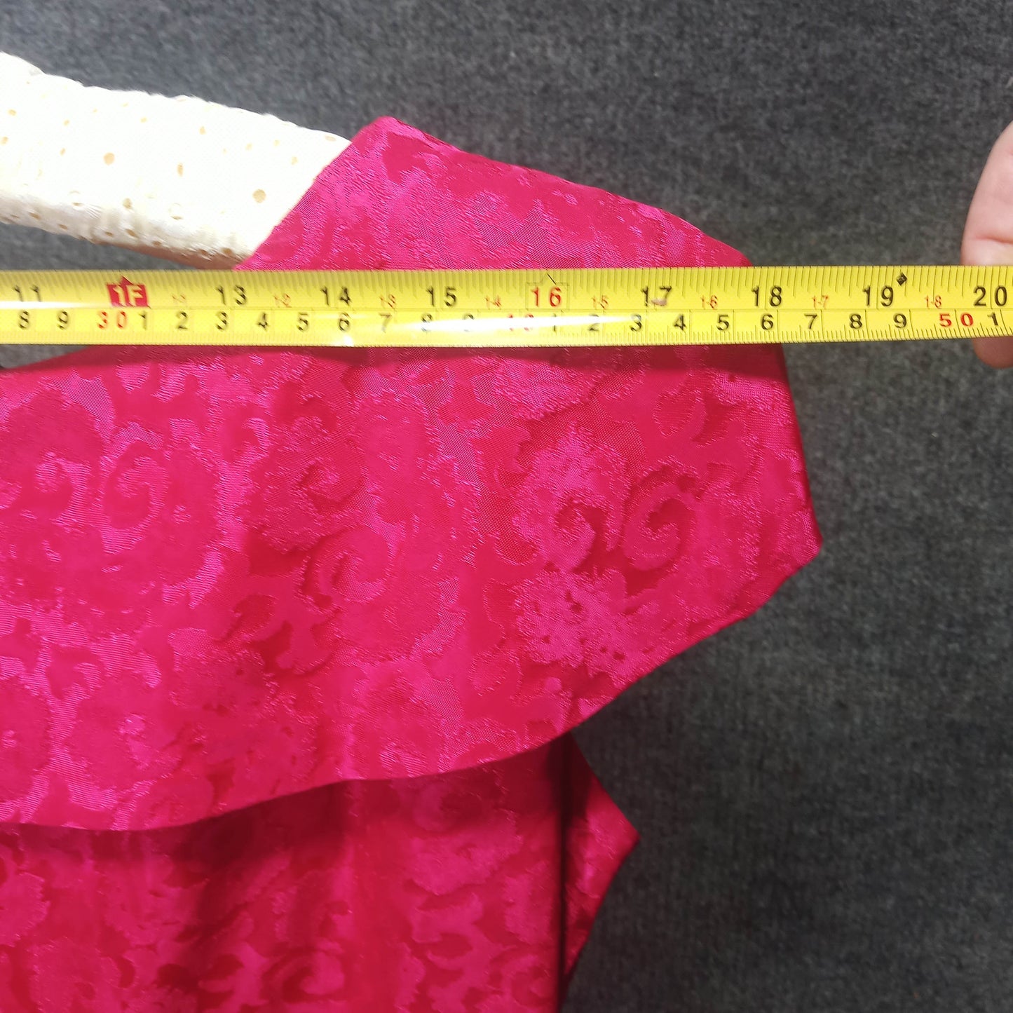 1950's Fuchsia Brocade Shawl Collar Wiggle Dress