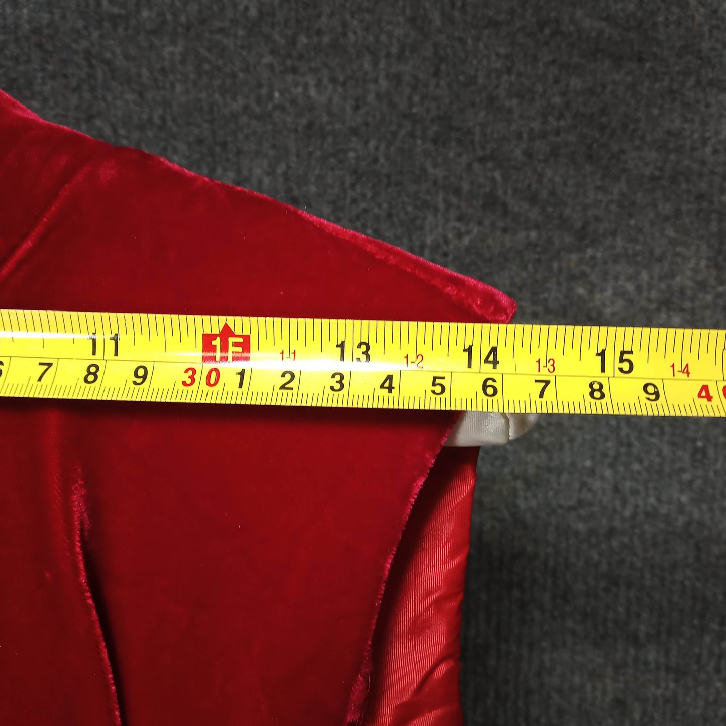 1950's Red Velvet Regal Dress with Gold Lame Braid Detail