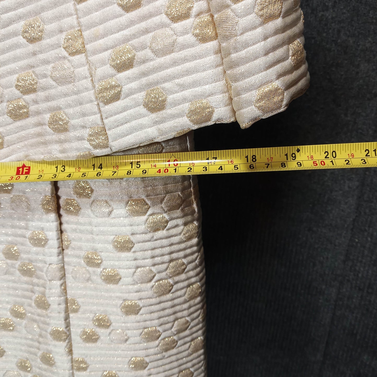 1960's Cream Gold Quilted Jackie O Shift with Short Jacket