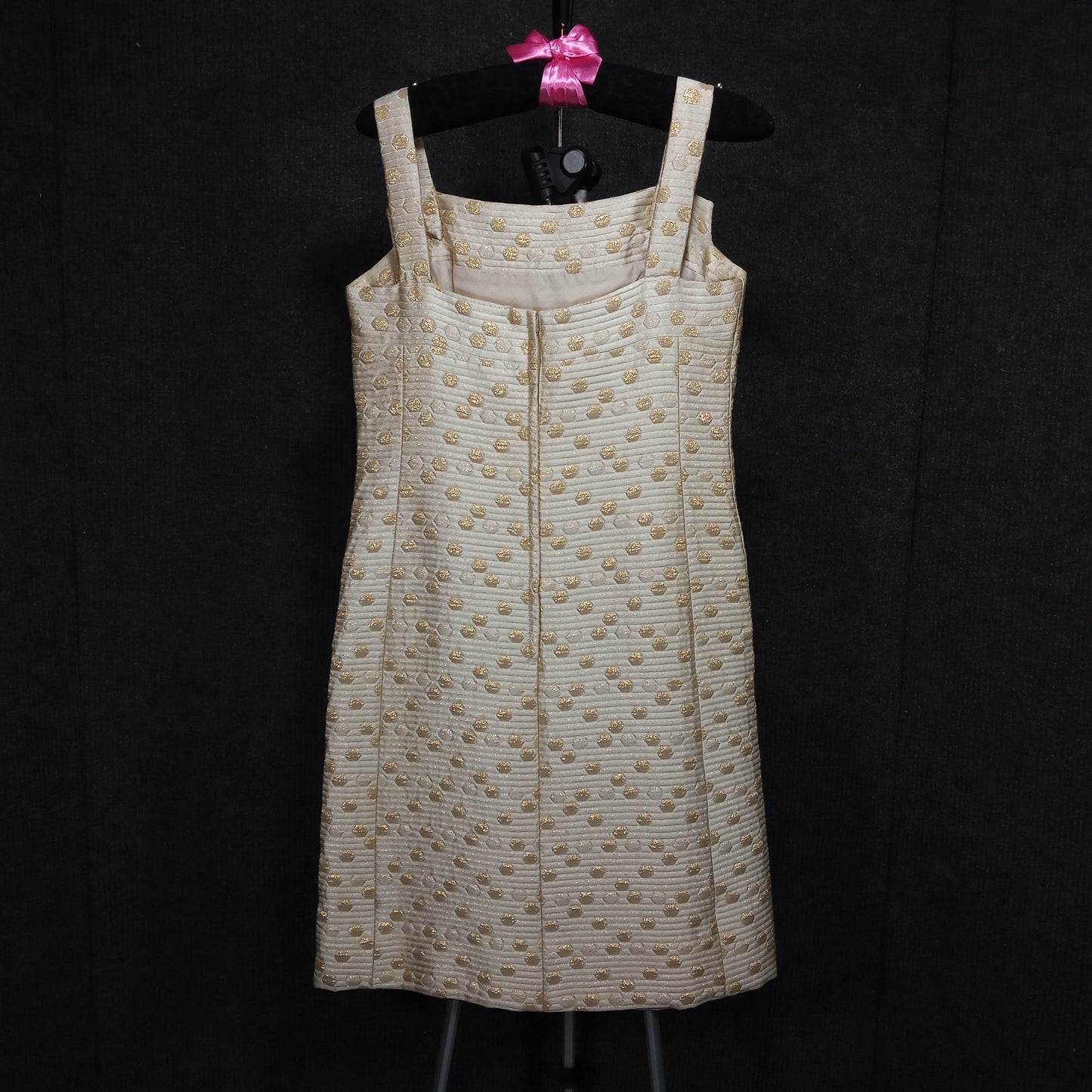 1960's Cream Gold Quilted Jackie O Shift with Short Jacket