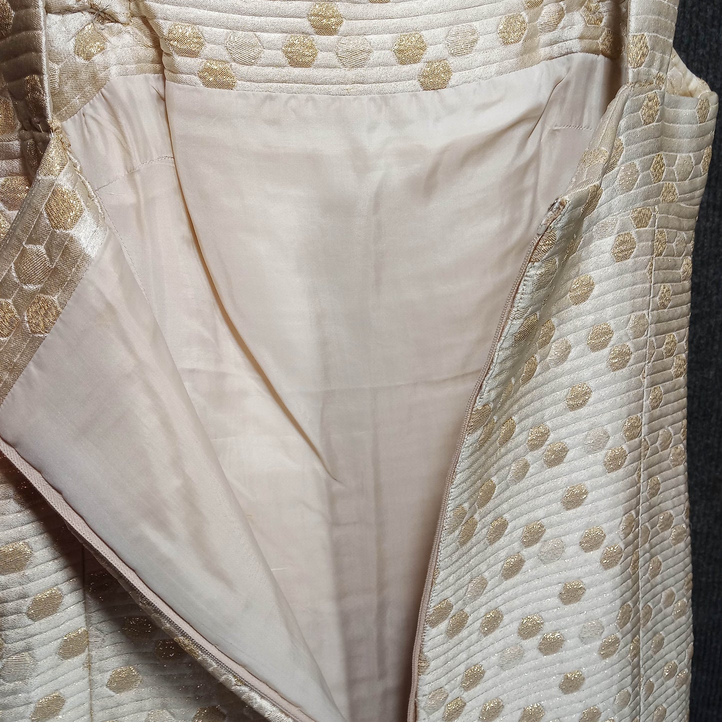 1960's Cream Gold Quilted Jackie O Shift with Short Jacket