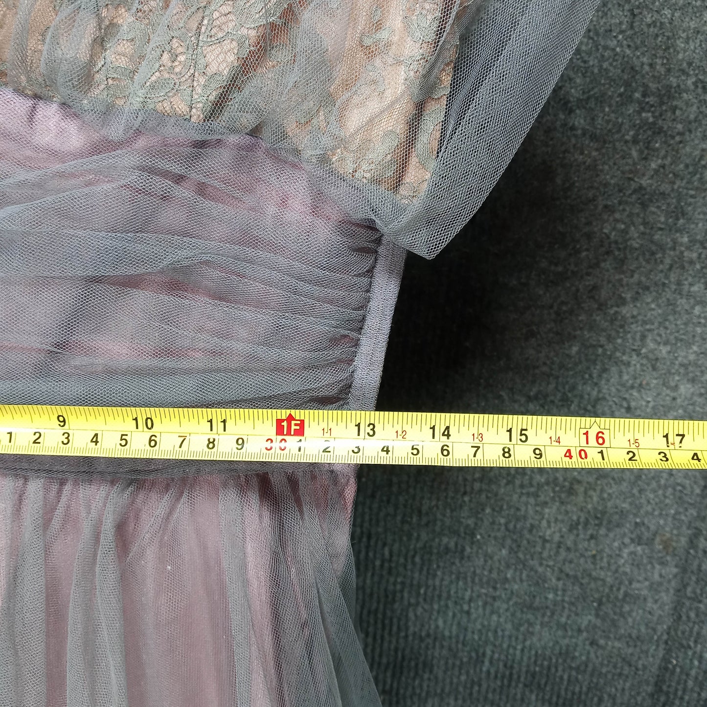 1950's Tulle Lace Shelf Bust Halter Party Dress