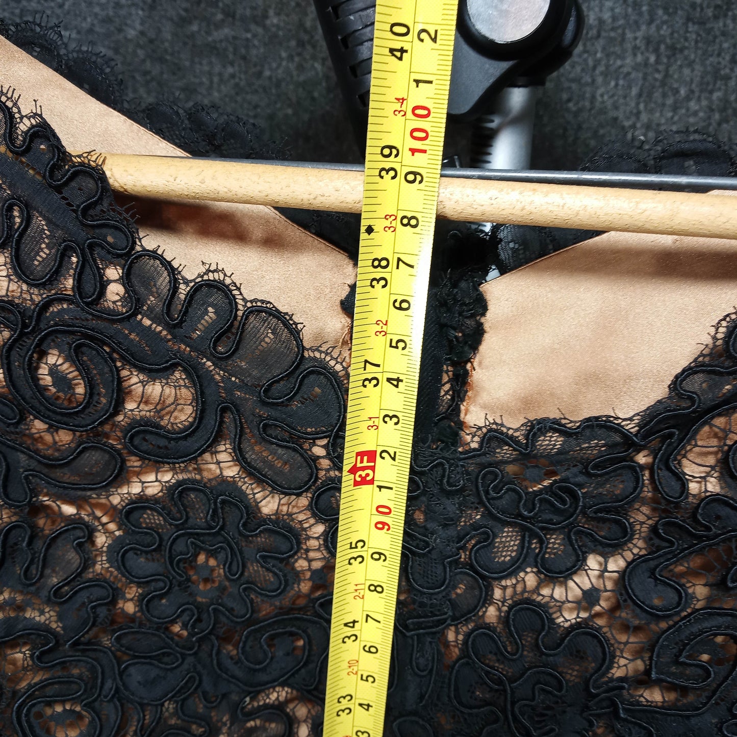 1950's Black Lace Over Bronze Satin Wiggle Dress by Harney