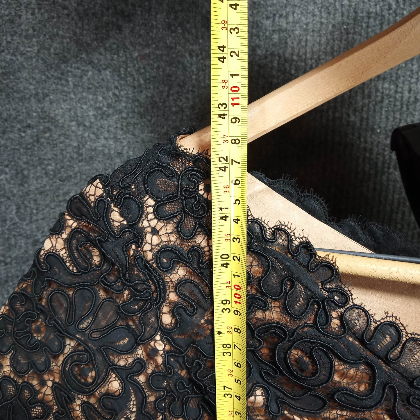 1950's Black Lace Over Bronze Satin Wiggle Dress by Harney