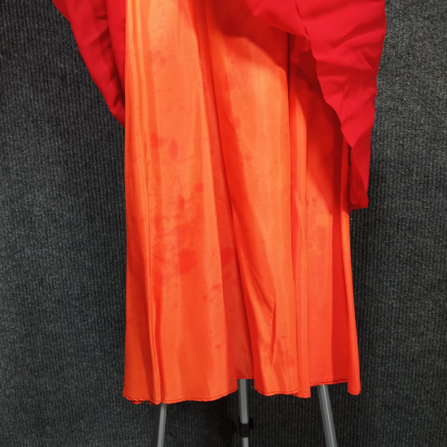 1950's Red Chiffon Party Dress Over Orange Taffeta by Miss Chris
