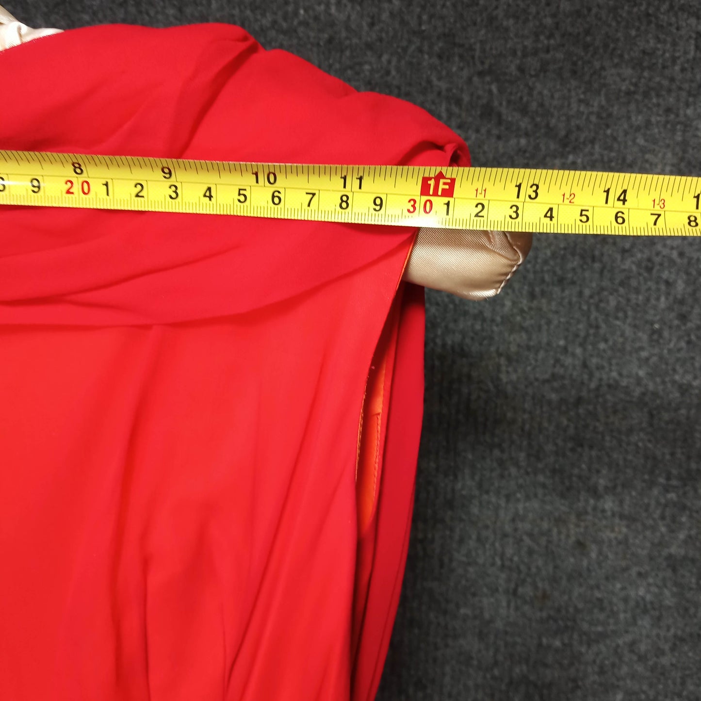 1950's Red Chiffon Party Dress Over Orange Taffeta by Miss Chris