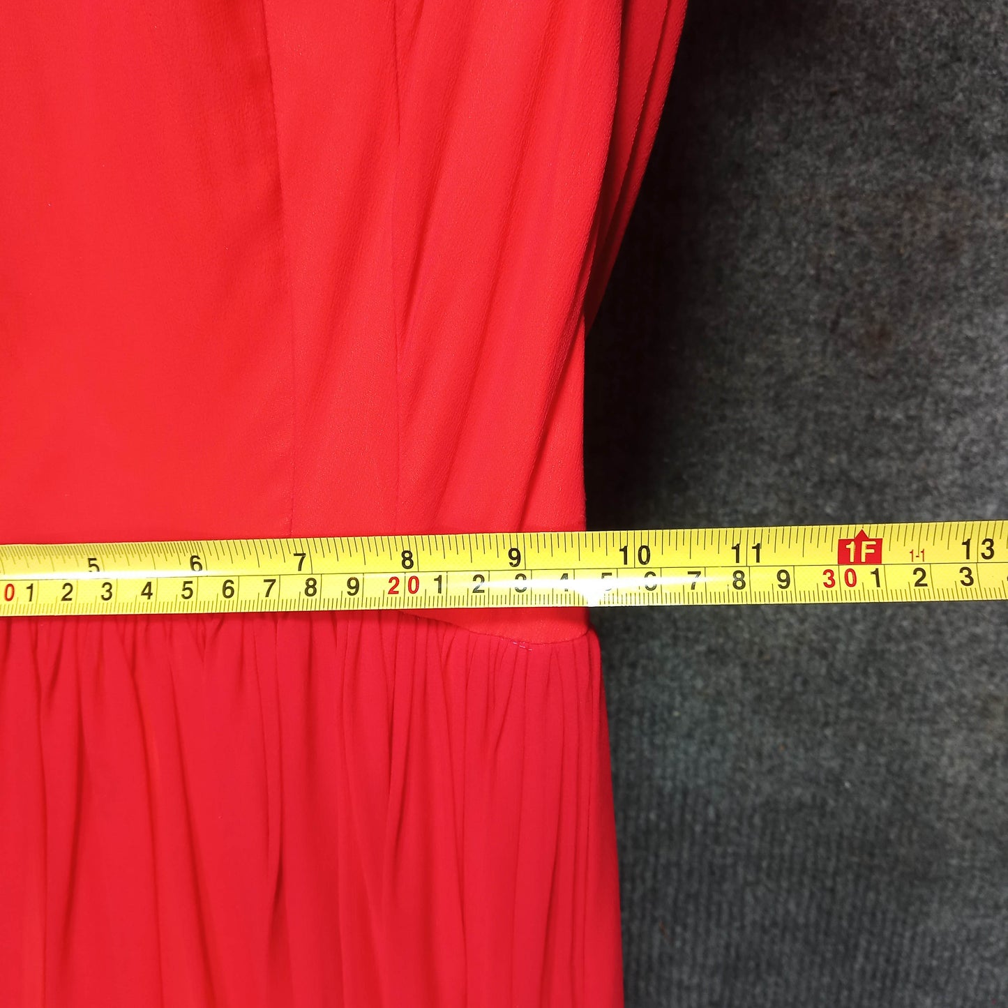 1950's Red Chiffon Party Dress Over Orange Taffeta by Miss Chris