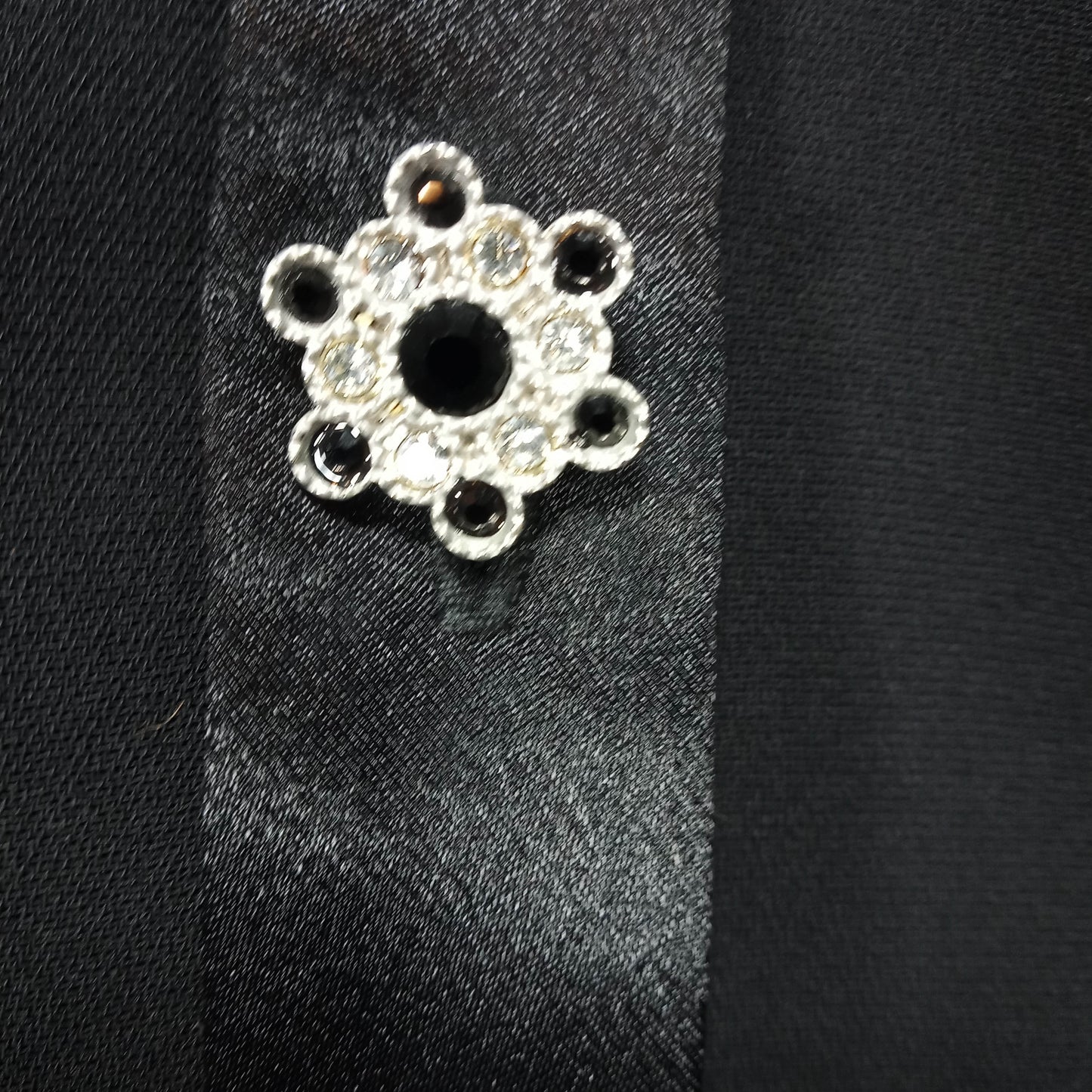 1960's Black Rayon & Satin Detail Suit by Jolibel
