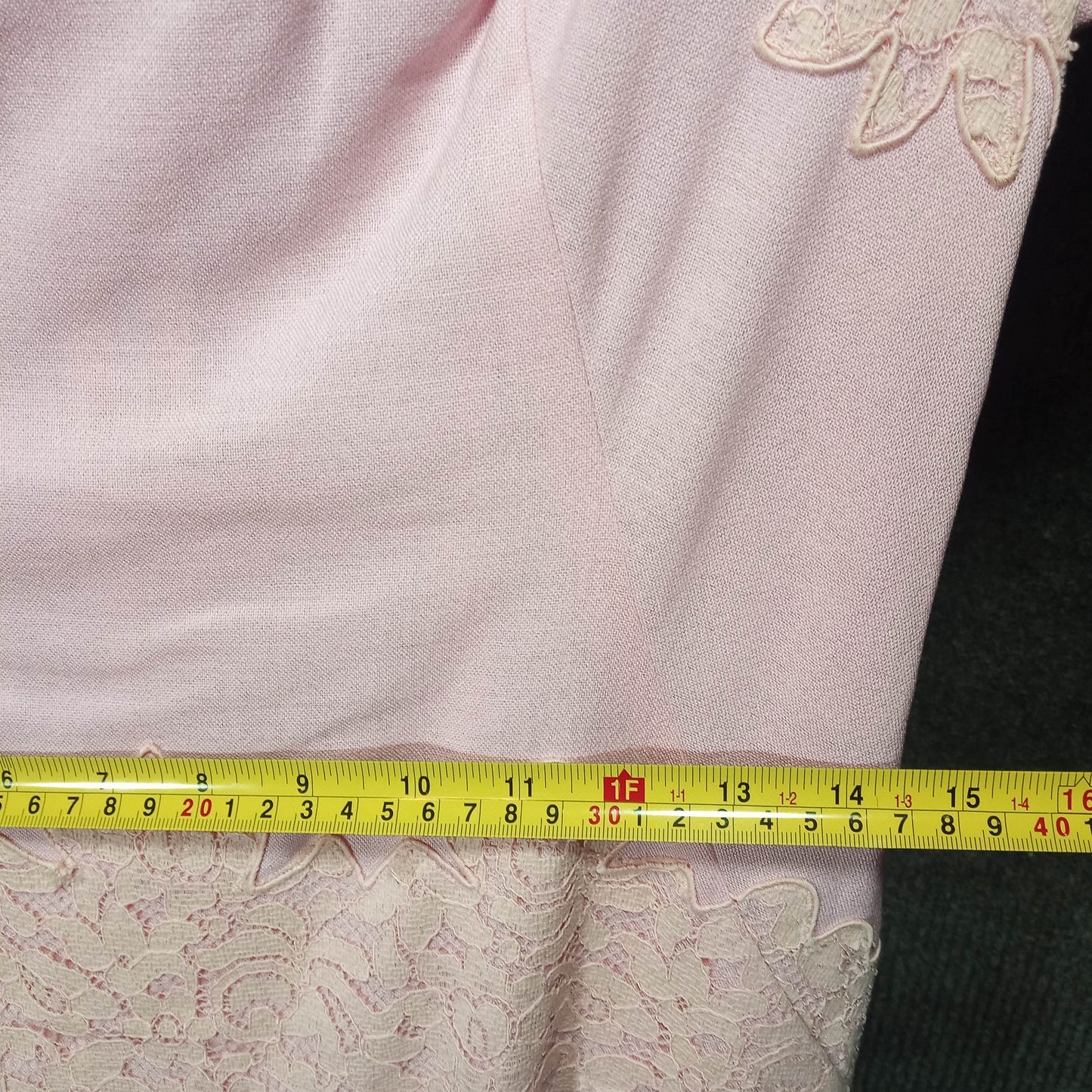1960's Pink Linen & Cotton Lace Tiered Shift by Cover Girl