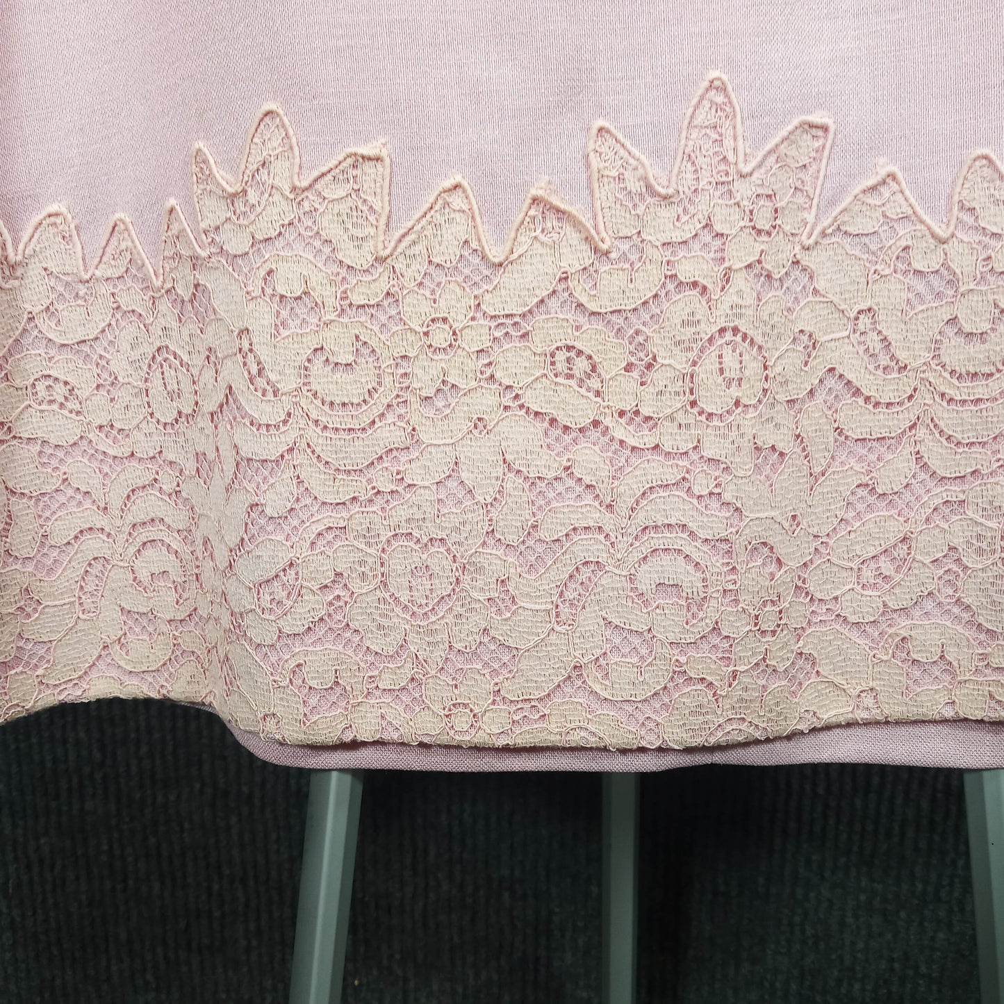 1960's Pink Linen & Cotton Lace Tiered Shift by Cover Girl