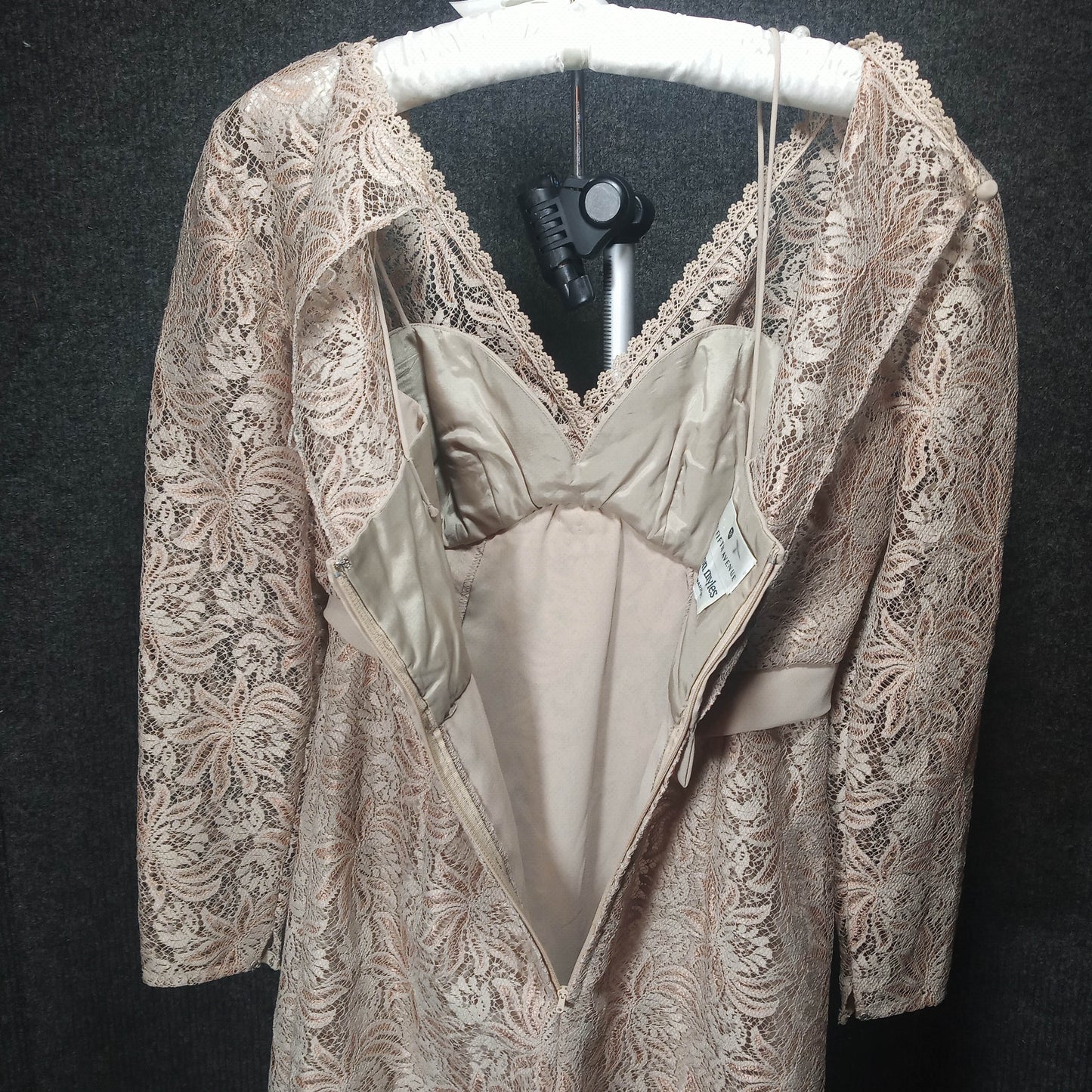 1960's Ecru Full Lace Long Sleeve Wiggle Dress from Saks Fifth Ave