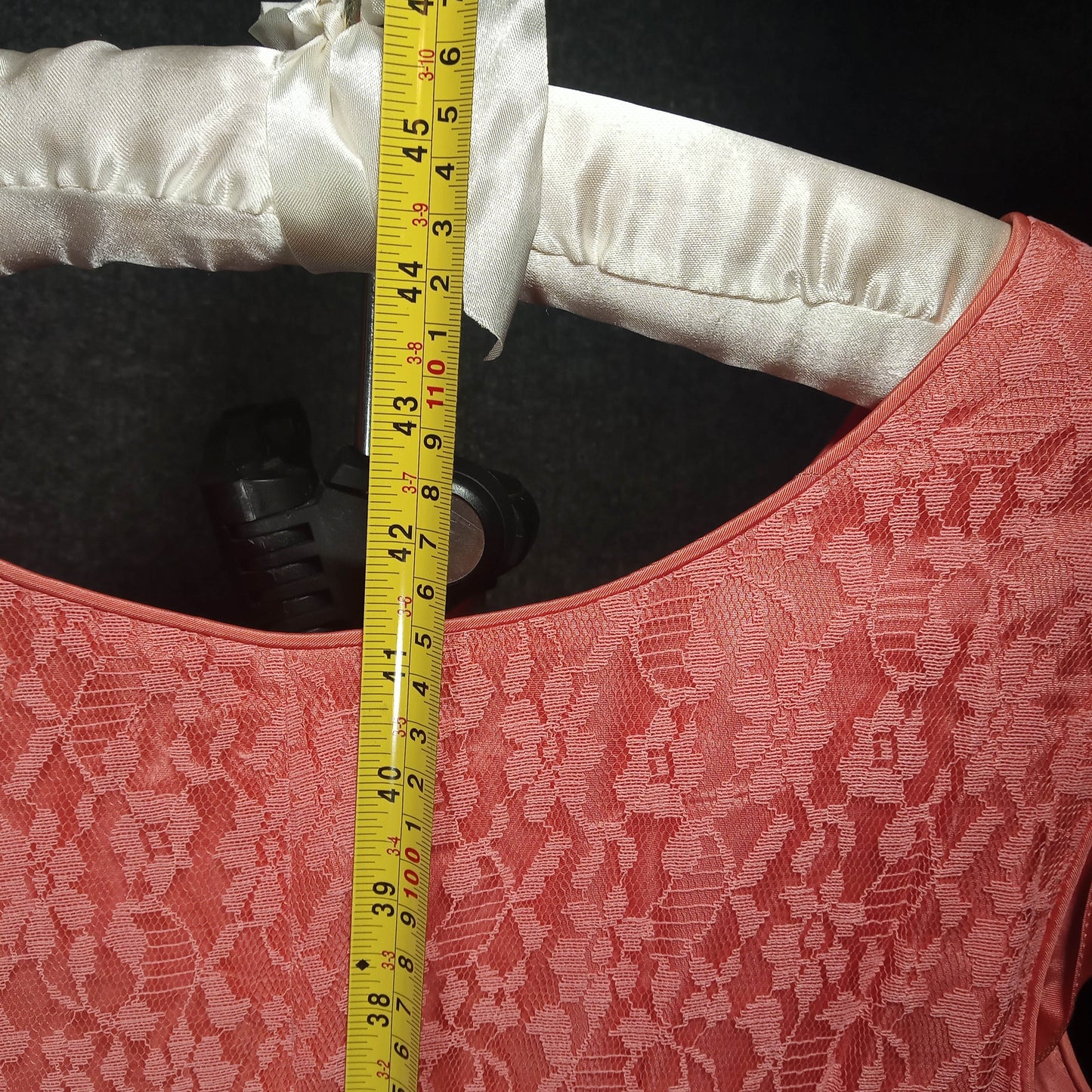 1950's Coral Lace and Taffeta Party Dress with Lace Bolero
