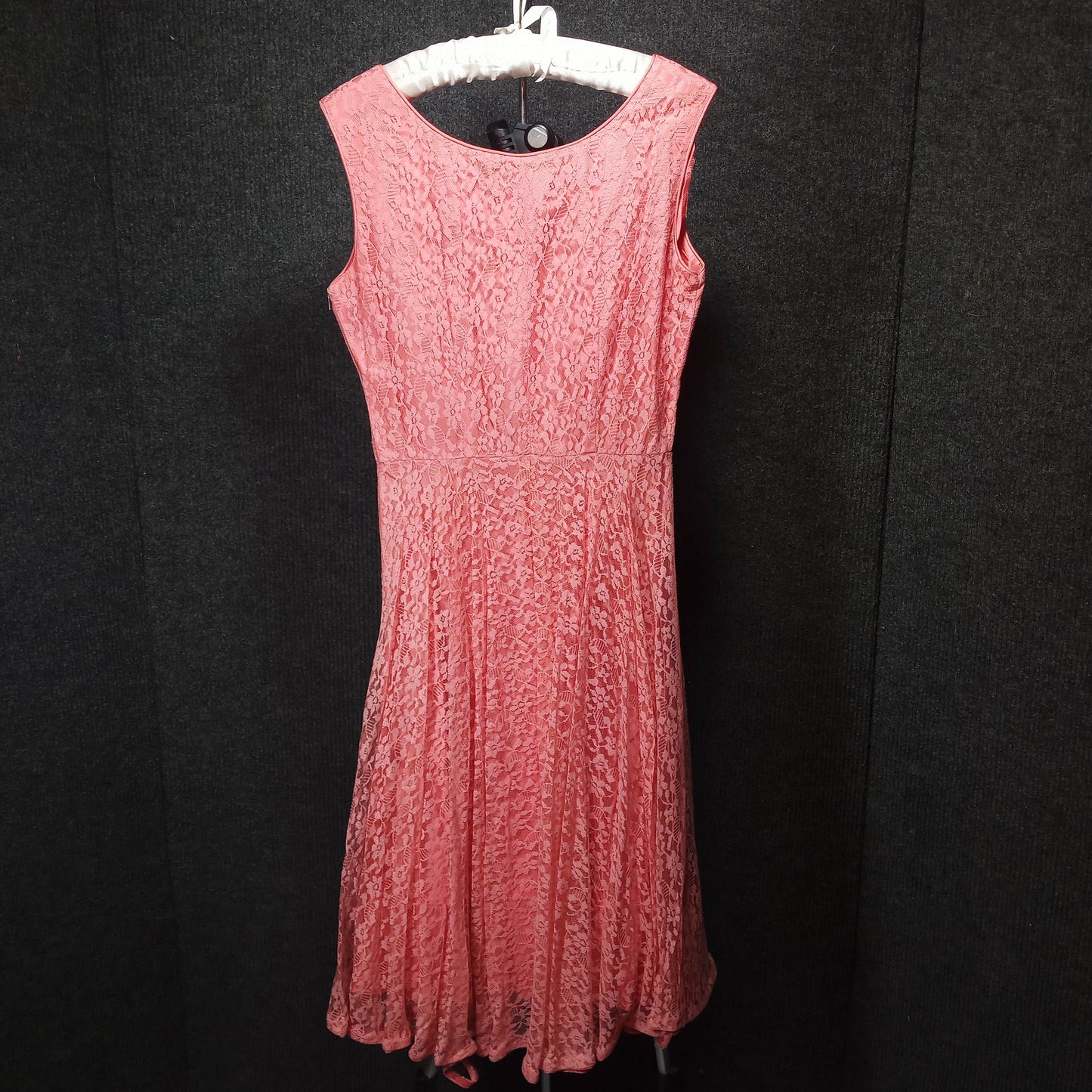 1950's Coral Lace and Taffeta Party Dress with Lace Bolero