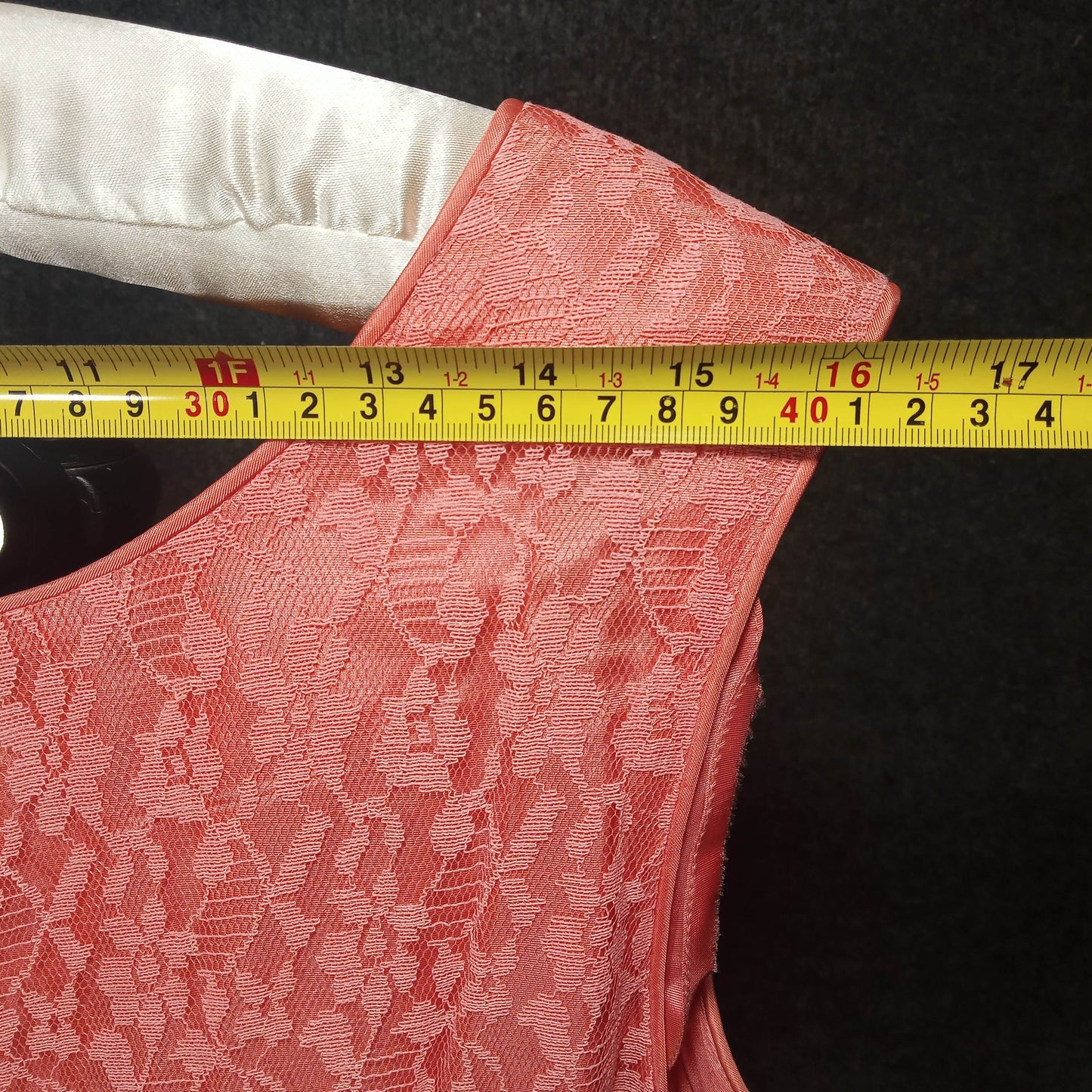 1950's Coral Lace and Taffeta Party Dress with Lace Bolero