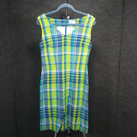 1960s Vintage Green Blue Plaid Dress Original by Paris Vogue