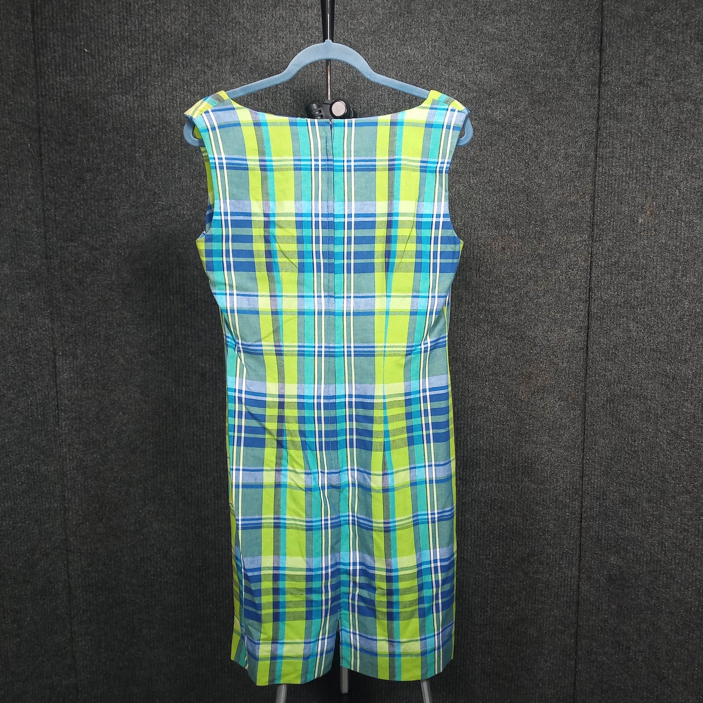 1960's Green Blue Plaid Dress Original by Paris Vogue