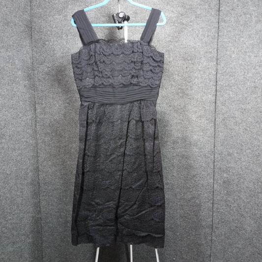 1950s Vintage Black Lace Tiered Wiggle Dress