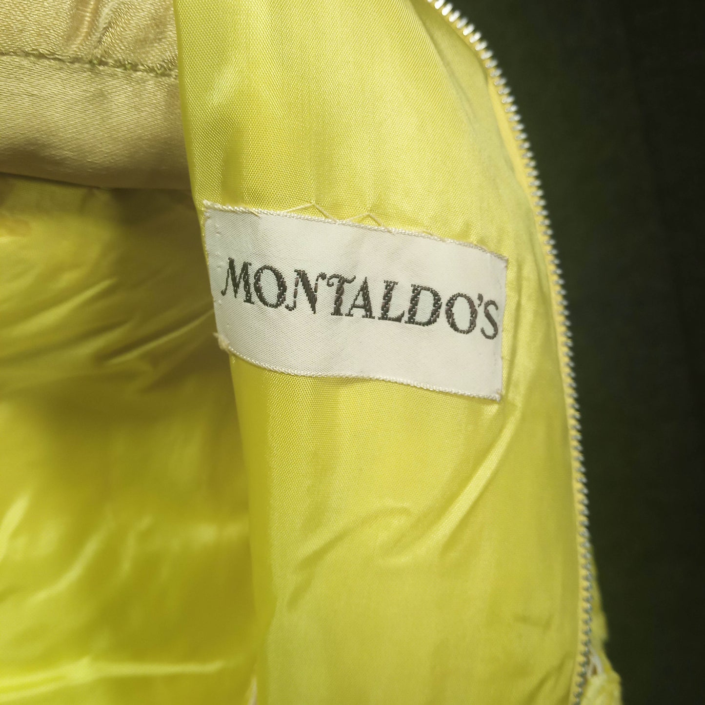 1960's Yellow Flower Lace Sequin Lined Dress by Montaldo's