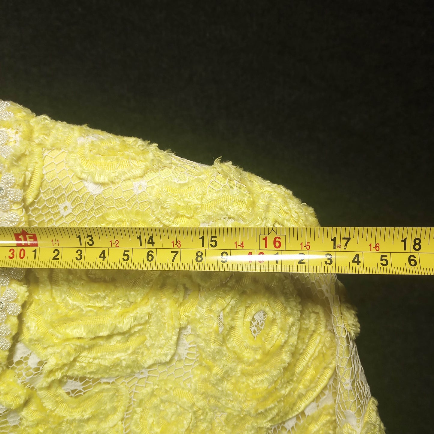 1960's Yellow Flower Lace Sequin Lined Dress by Montaldo's