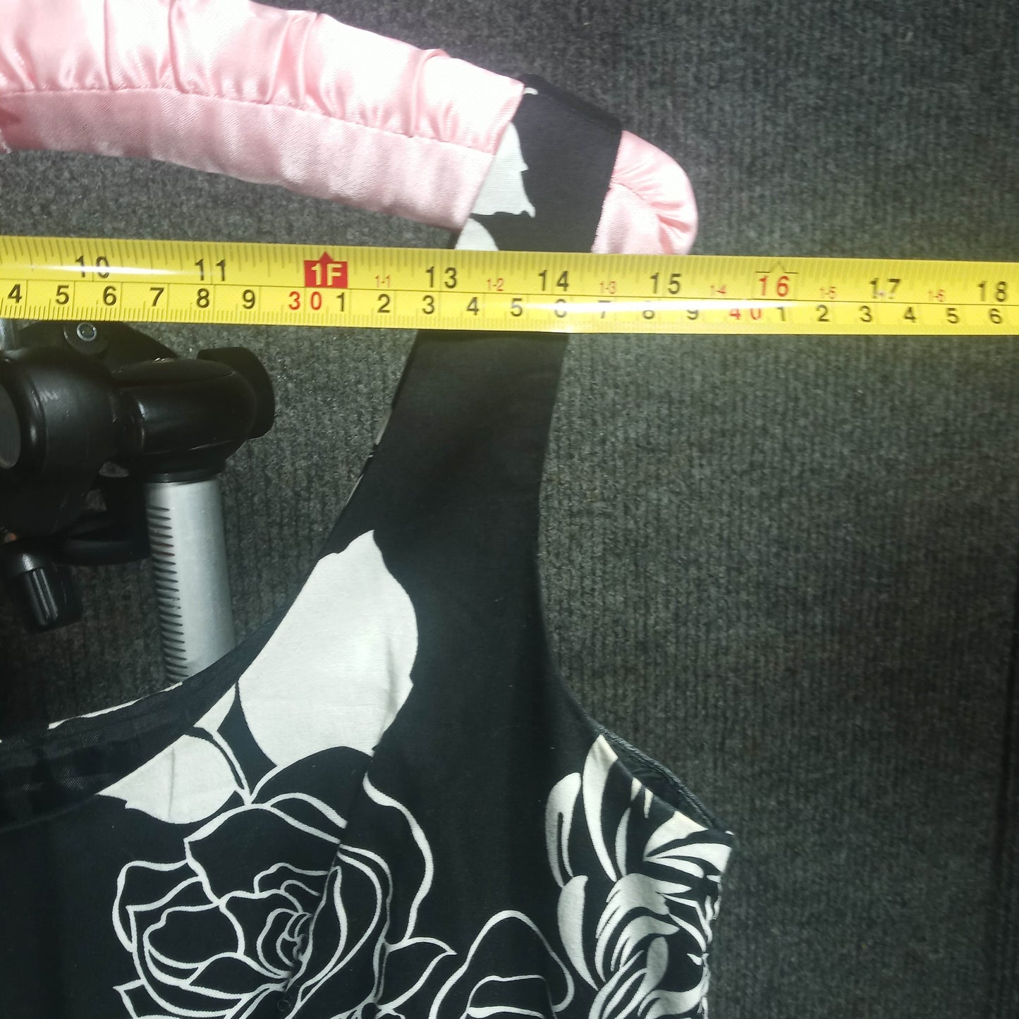1990's Black & White Cotton Floral Dress