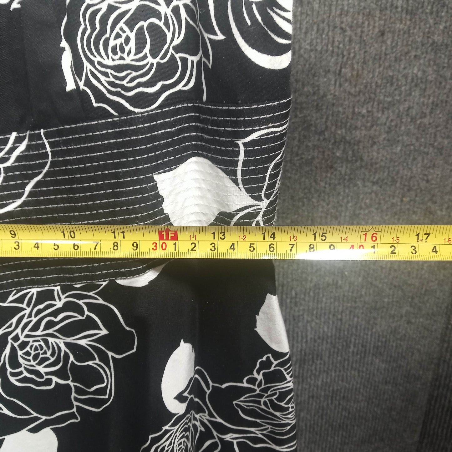 1990's Black & White Cotton Floral Dress