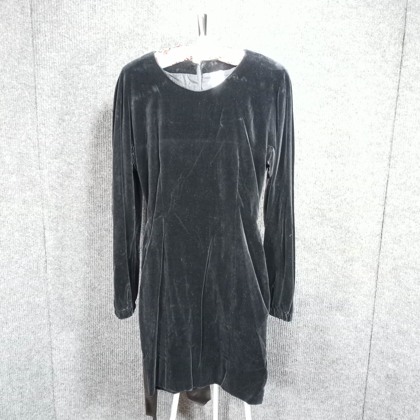 1960's Black Velvet Mini Dress with Large Satin Tie Bows from Italy