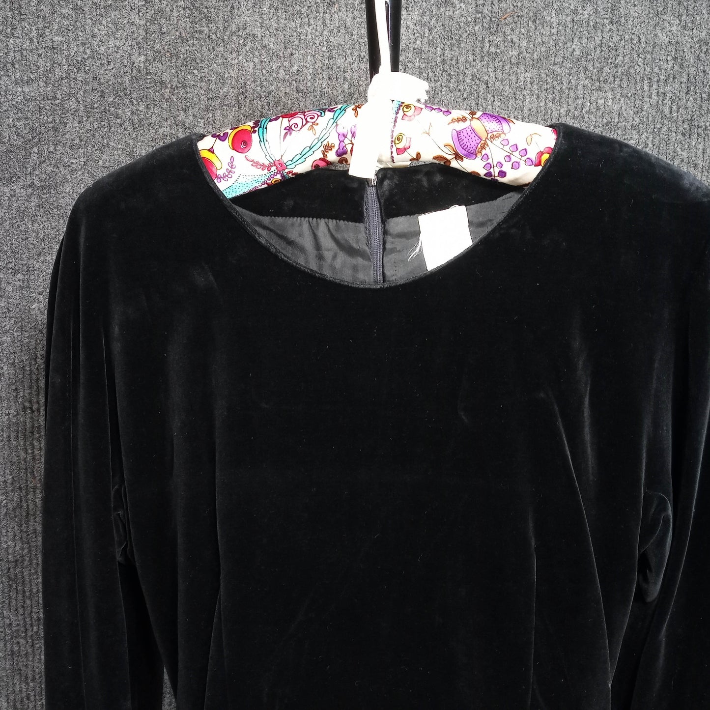 1960's Black Velvet Mini Dress with Large Satin Tie Bows from Italy