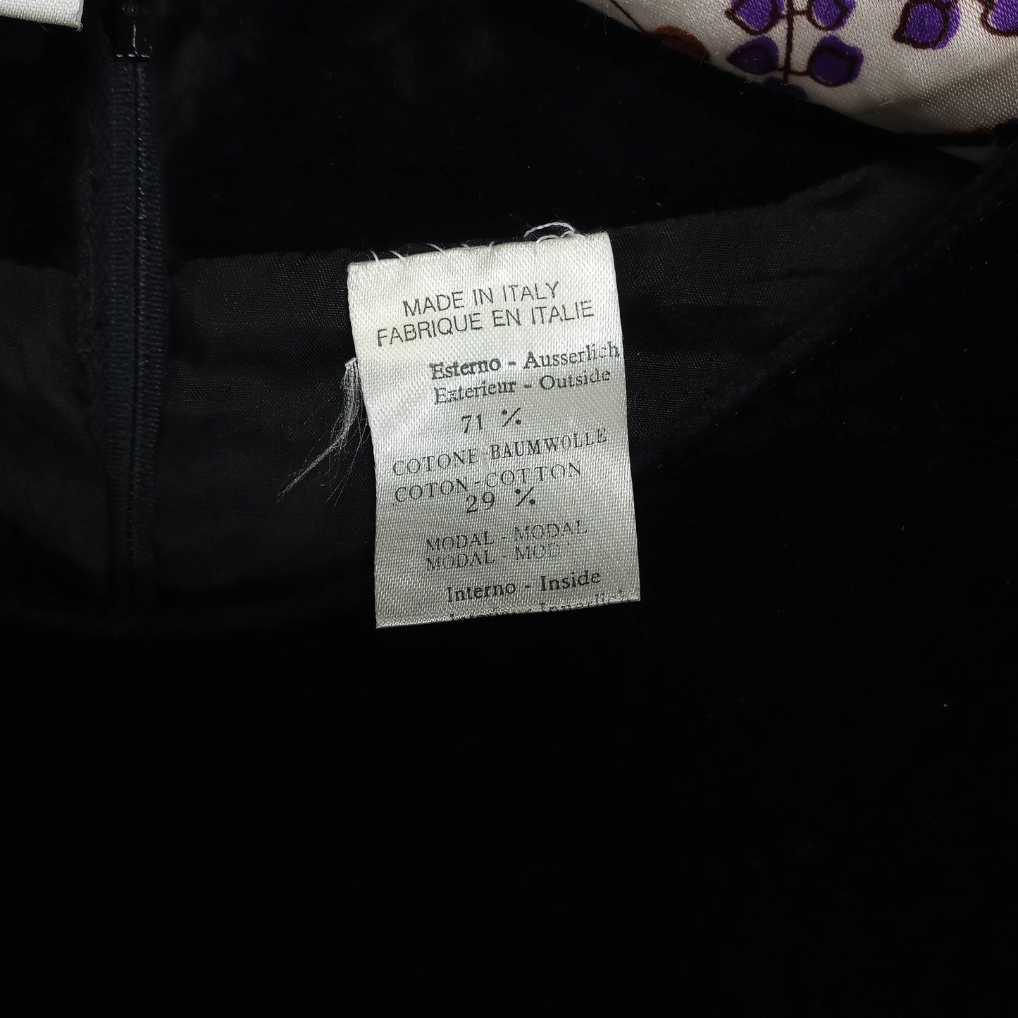 1960's Black Velvet Mini Dress with Large Satin Tie Bows from Italy