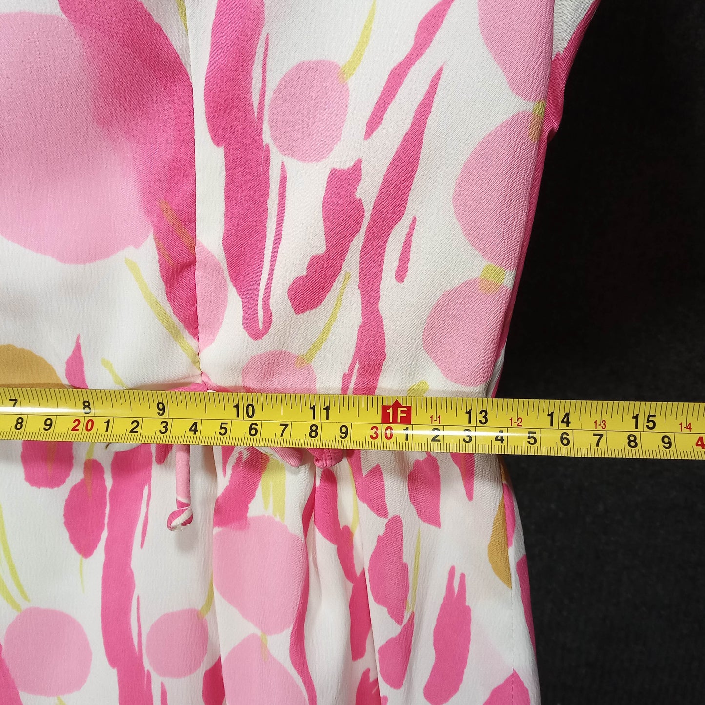 1950's Pink & White Floral Print Rayon Dress by Miss Tall America