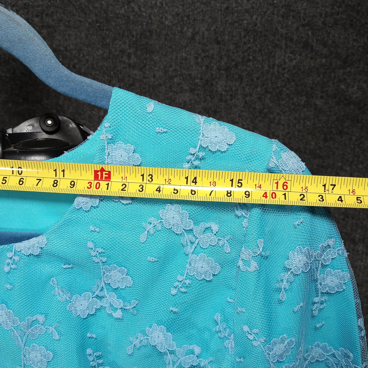 1950's Turquoise Lace Long Sleeve Sheath with a White Lace Overlay