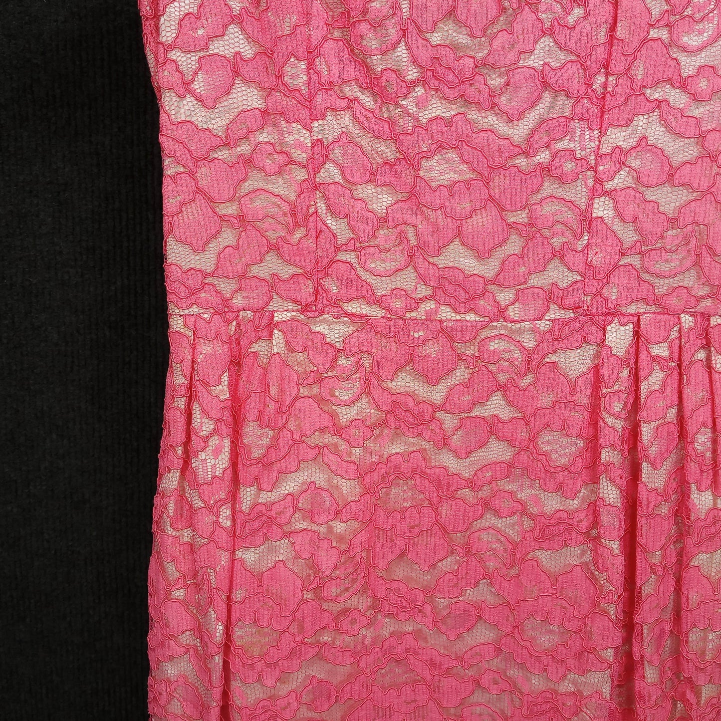 1950's Bubble Gum Pink Lace Full Length Sheath