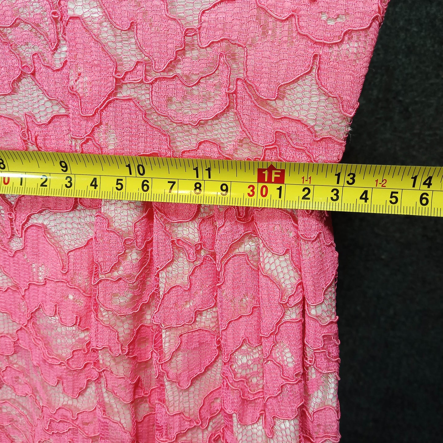 1950's Bubble Gum Pink Lace Full Length Sheath