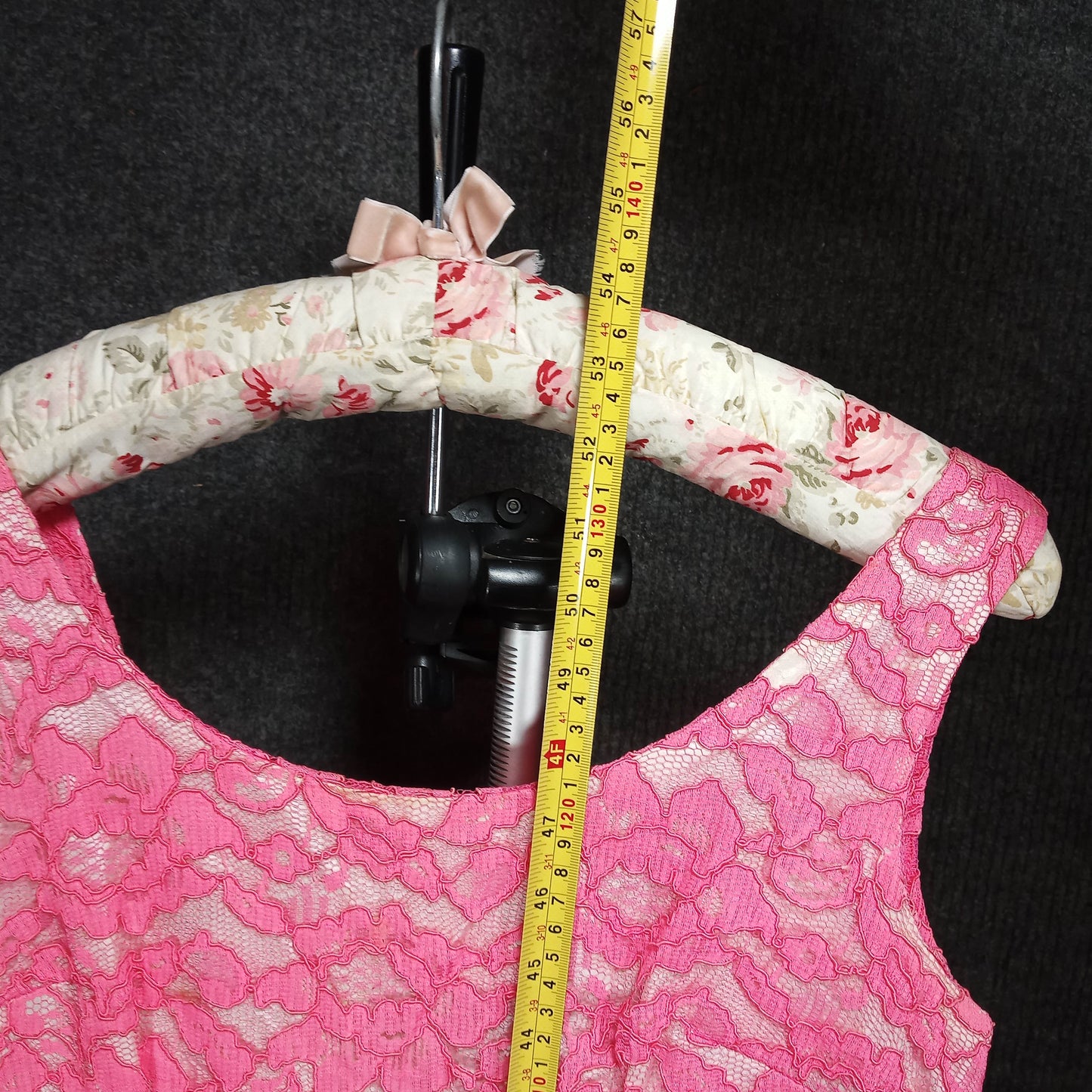1950's Bubble Gum Pink Lace Full Length Sheath