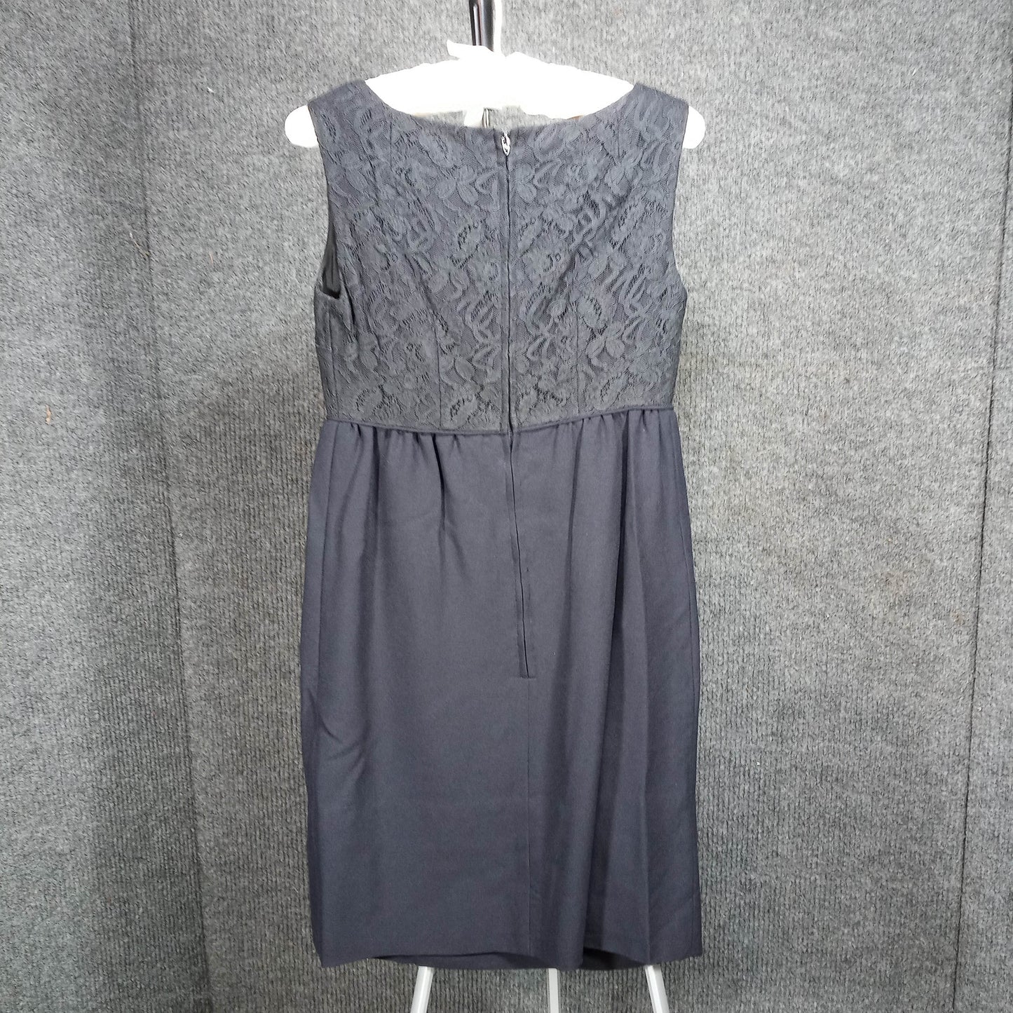 1960's Black Lace Bodice Rayon Sleeveless Sheath