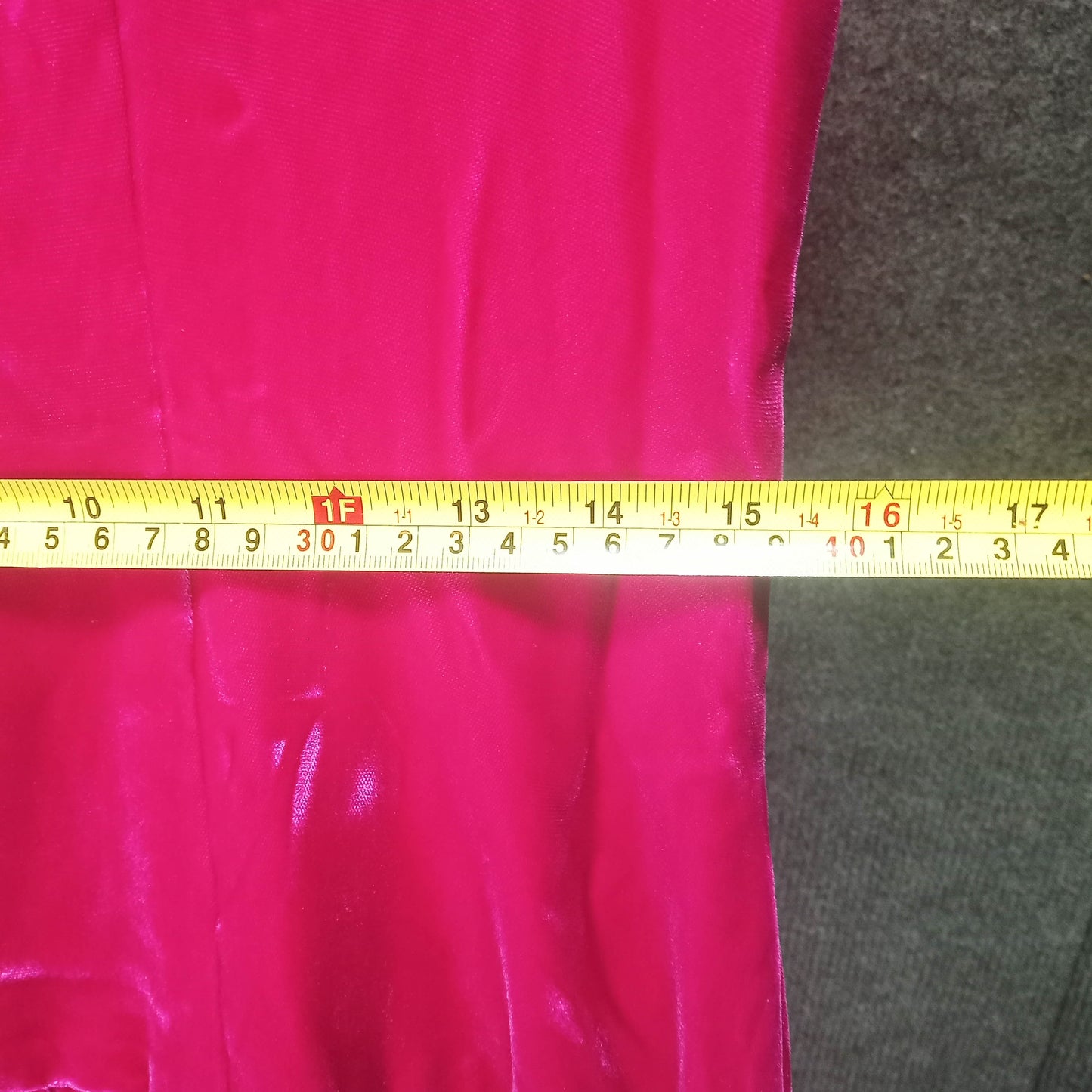 1950's Hot Pink Velvet Drop Waist Dress