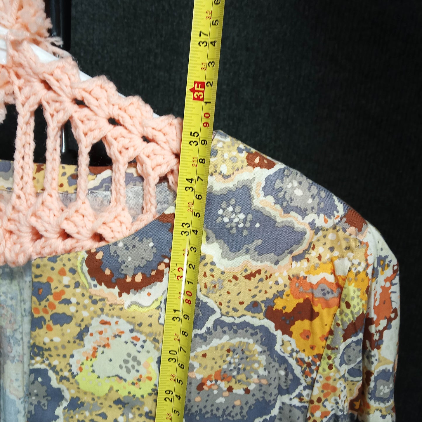 1950's Brown, Yellow & Gold Print Cotton Shift