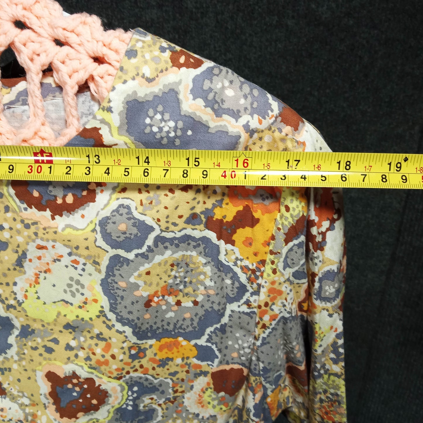 1950's Brown, Yellow & Gold Print Cotton Shift