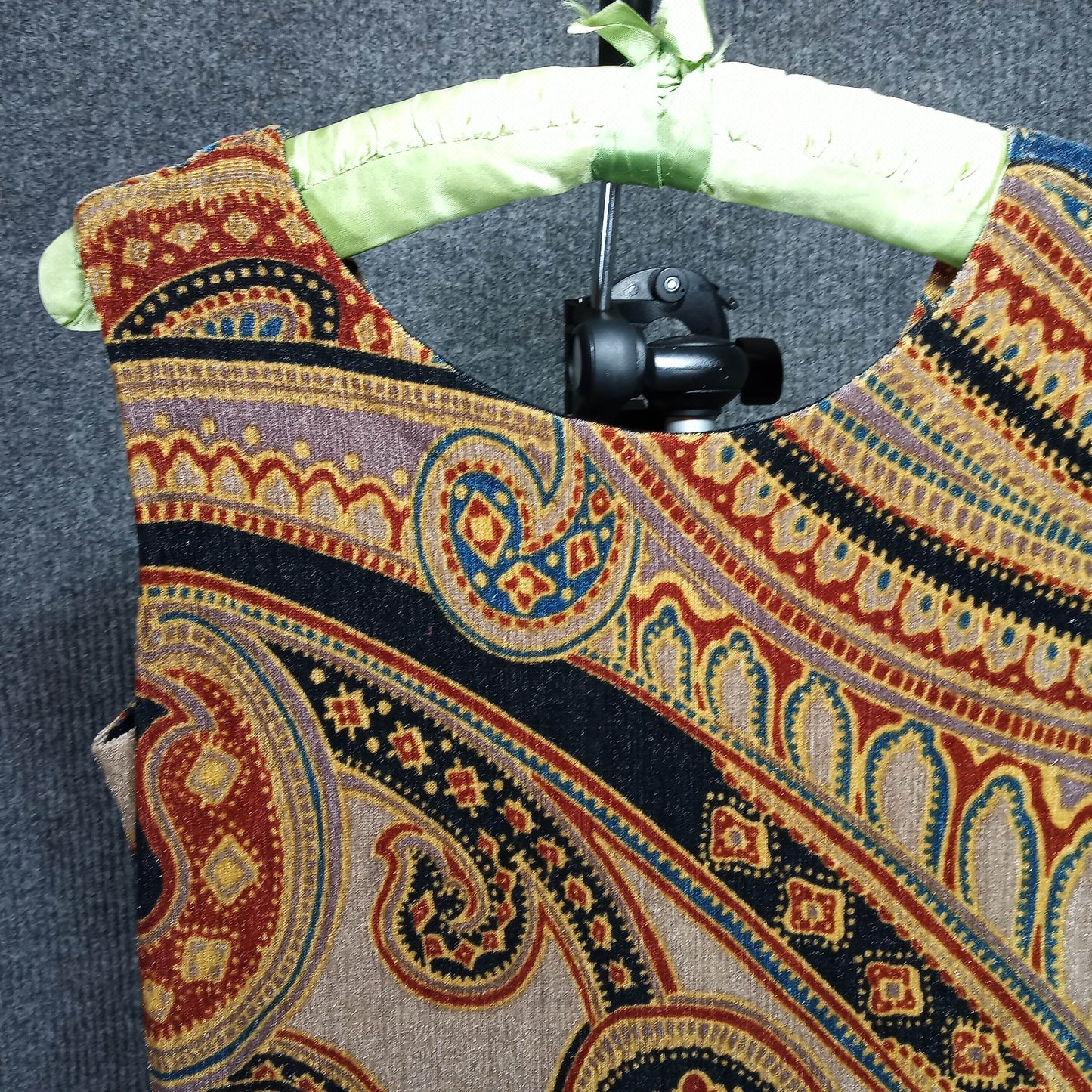 1960's Paisley Sleeveless Top with a Black Velvet Skirt