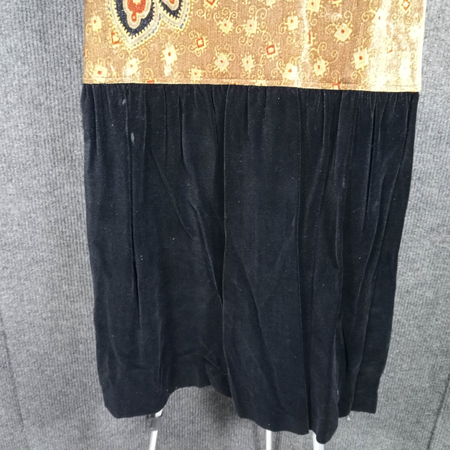 1960's Paisley Sleeveless Top with a Black Velvet Skirt