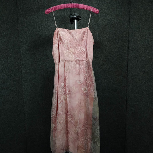 1960s Vintage Pink Floral Rayon Dress by Rizkallah