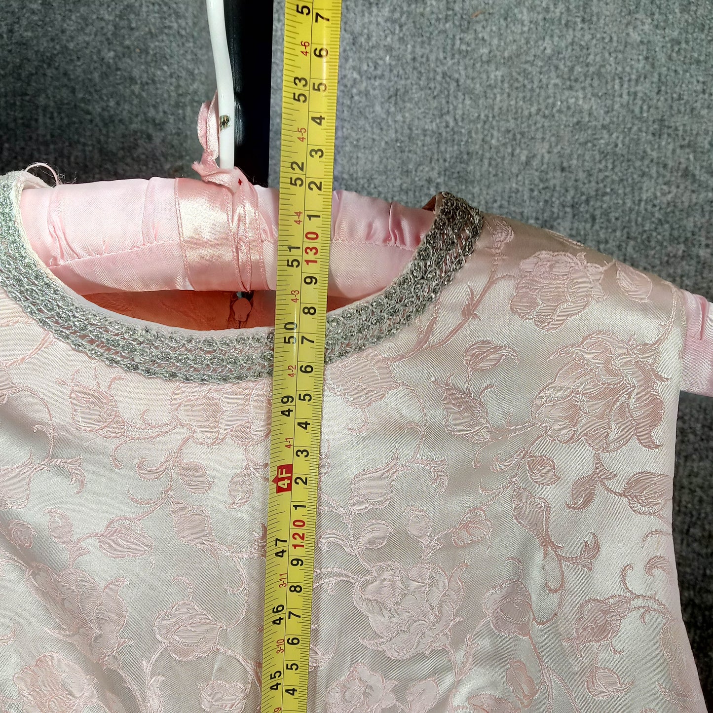 1950's Champagne Brocade Column Dress - Needs a Spot of Love!