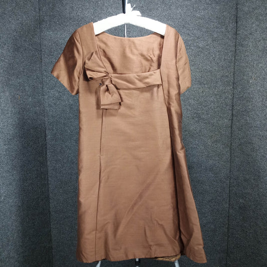 1960s Vintage Chocolate Wool Jackie O Shift with Bow