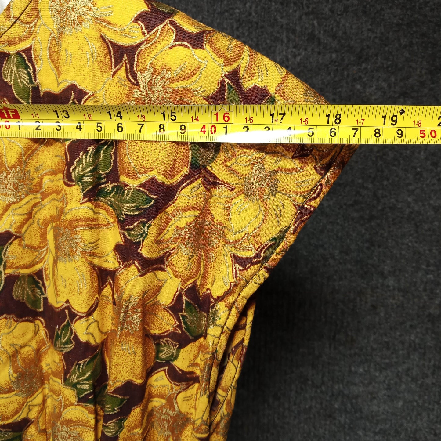 1960's Green and Orange Floral Dress with a Black Chiffon Underlayer