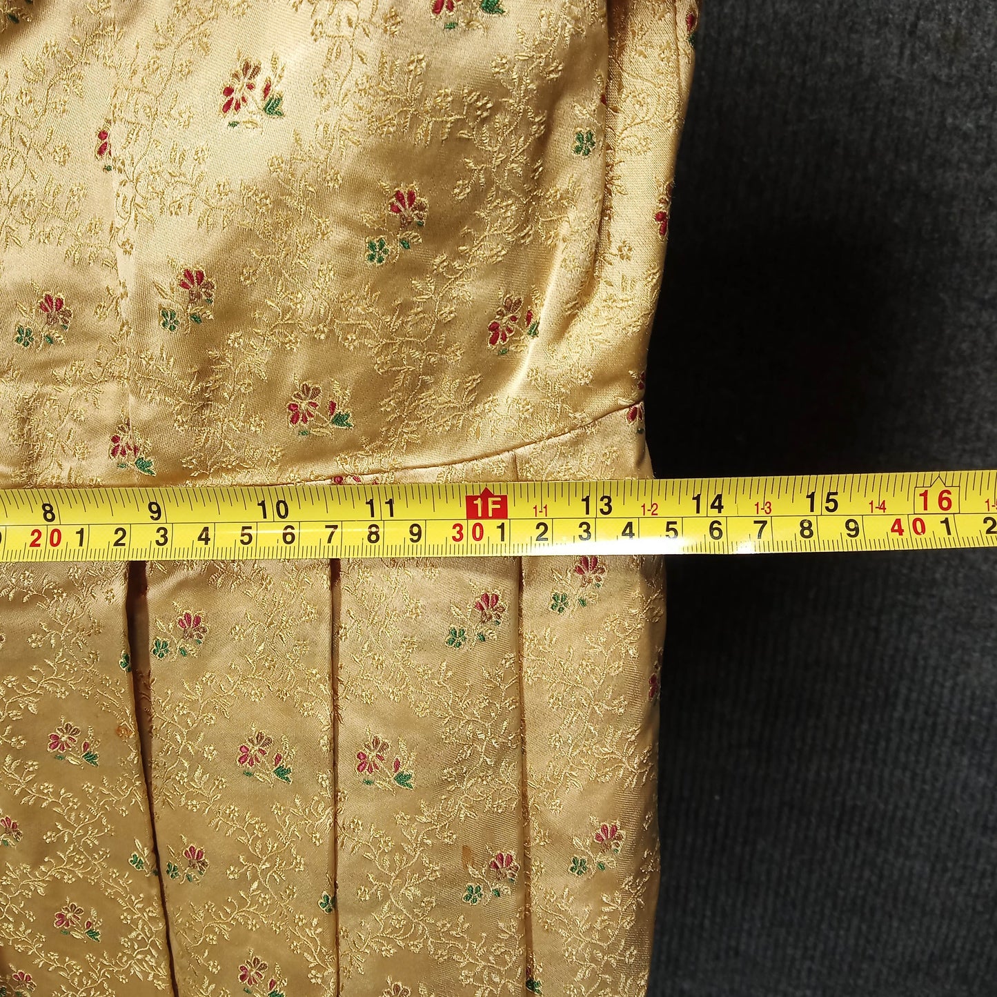 1950s Gold Floral Damask Dirndl Dress from Munich
